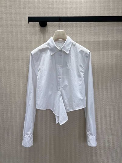 Dior Turn-Down Collar Embroidered Shirt in White