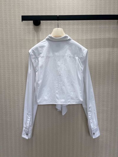 Dior Turn-Down Collar Embroidered Shirt in White