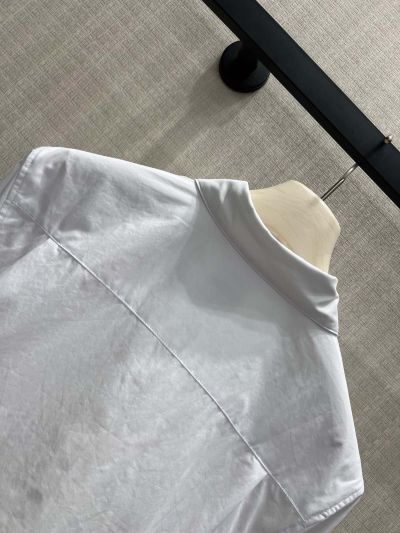 Dior Turn-Down Collar Embroidered Shirt in White