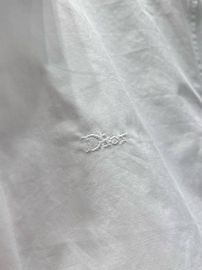 Dior Turn-Down Collar Embroidered Shirt in White