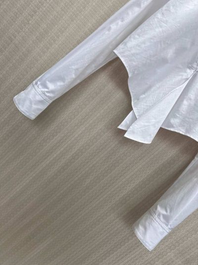 Dior Turn-Down Collar Embroidered Shirt in White