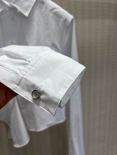 Dior Turn-Down Collar Embroidered Shirt in White