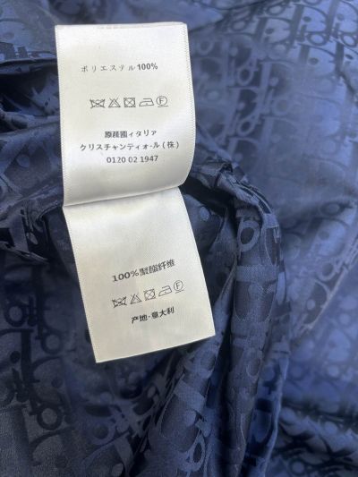Dior Turn-Down Collar Jacquard Dress in Navy