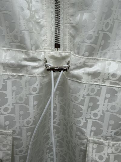 Dior Turn-Down Collar Jacquard Dress in White