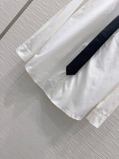 Dior Turn-Down Collar Long Sleeve Shirt in White