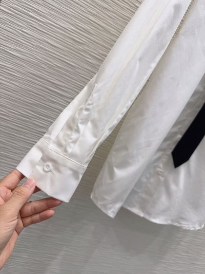 Dior Turn-Down Collar Long Sleeve Shirt in White