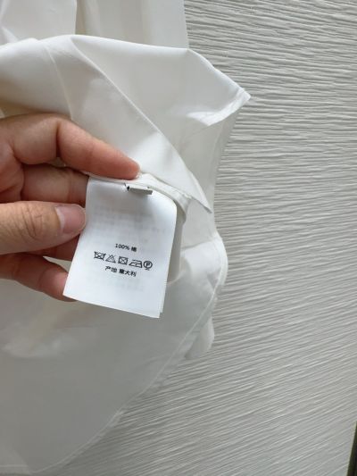 Dior Turn-Down Collar Long Sleeve Shirt in White