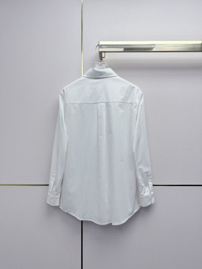 Dior Turn-Down Collar Long Sleeve Shirt in White