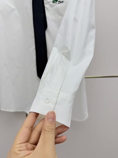 Dior Turn-Down Collar Long Sleeve Shirt in White