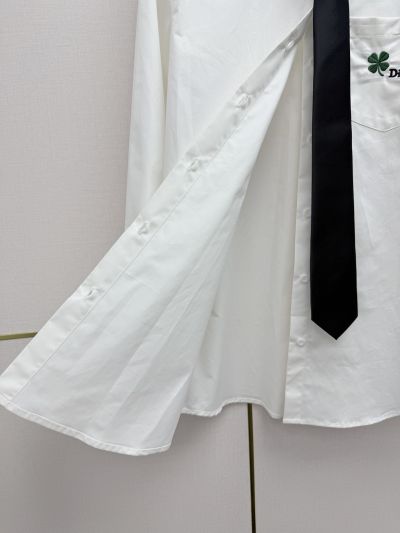 Dior Turn-Down Collar Long Sleeve Shirt in White