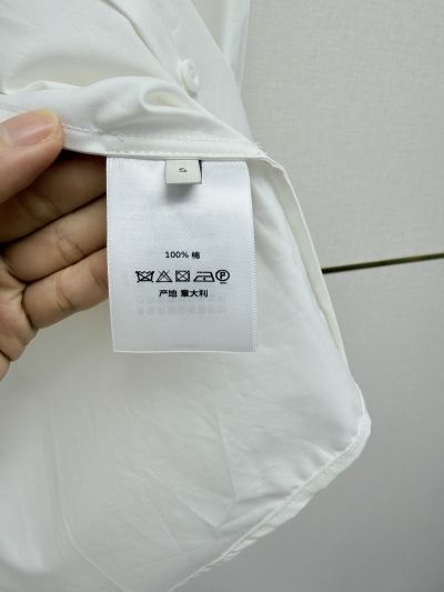 Dior Turn-Down Collar Long Sleeve Shirt in White