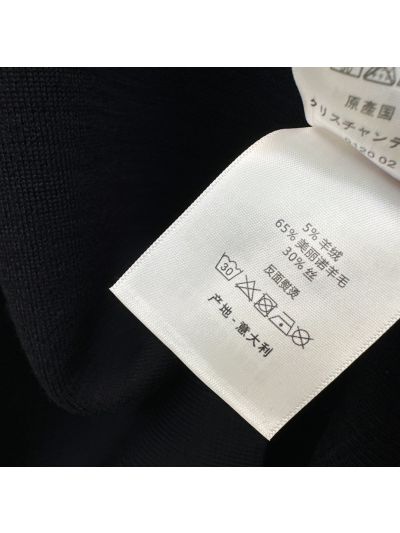 Dior V-Neck Lace Top in Navy
