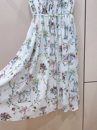 Dior V-Neck Sleeveless Dress in Multicolor
