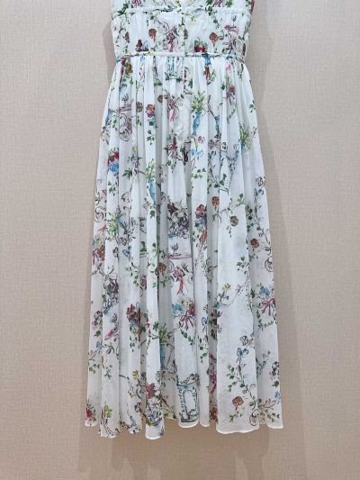 Dior V-Neck Sleeveless Dress in Multicolor
