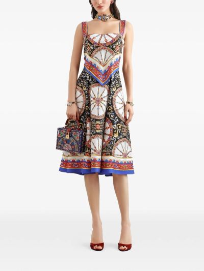 Dolce & Gabbana Silk A-Line Dress in Multicolor