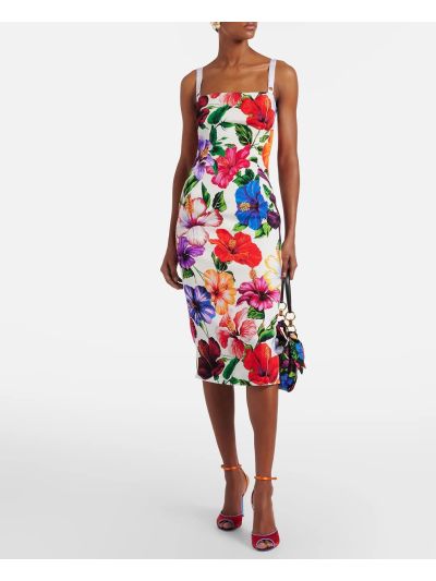 Dolce & Gabbana Silk Floral Dress in Multicolor