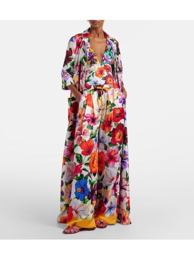 Dolce & Gabbana Silk Floral Pants in Multicolor
