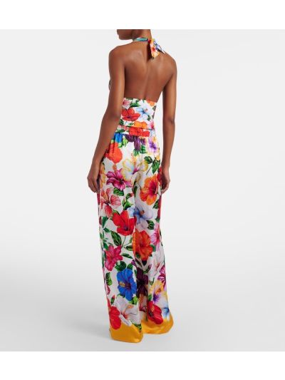 Dolce & Gabbana Silk Floral Pants in Multicolor