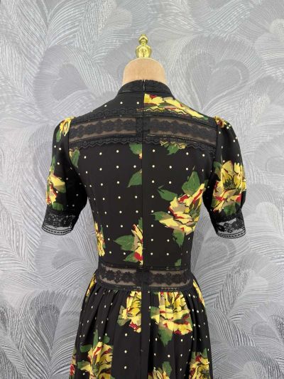 Dolce & Gabbana Stand Collar Short Sleeve Dress in Multicolor