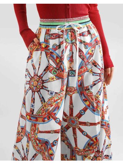 Dolce & Gabbana Wide-Leg Pants in Multicolor