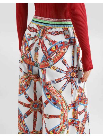Dolce & Gabbana Wide-Leg Pants in Multicolor
