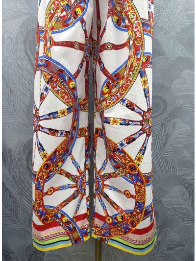 Dolce & Gabbana Wide-Leg Pants in Multicolor