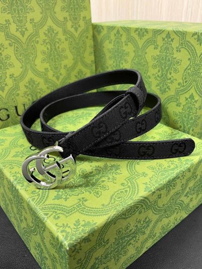 Gucci Double G Embossed Belt in Black