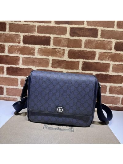 Gucci Double G GG Canvas Crossbody Bag in Navy
