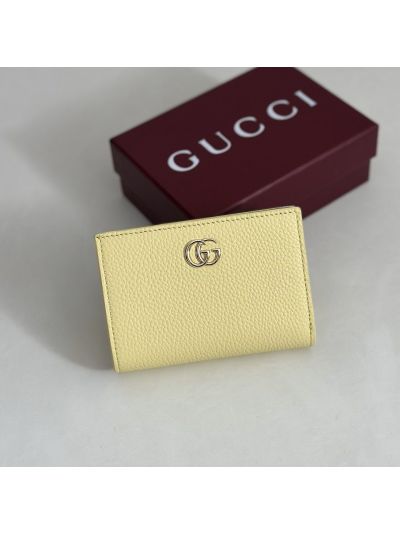 Gucci Double G Leather Wallet in Yellow