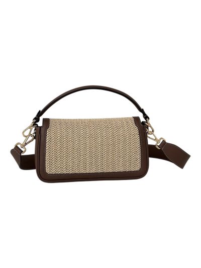 Fendi Baguette Medium Brown Leather and Macrame Shoulder Crossbody Bag 8666L Brown 2523754