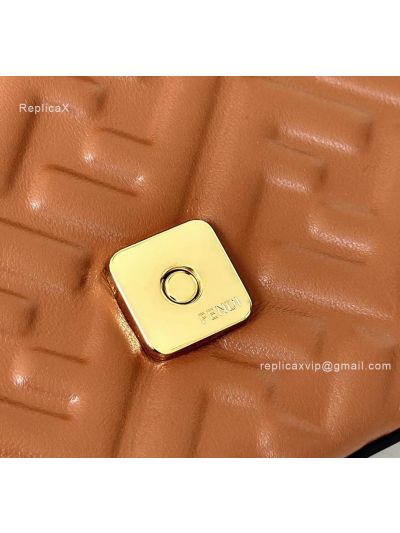 Fendi Baguette Phone Pouch Shoulder Bag Brown Leather 8620C Brown 2523733