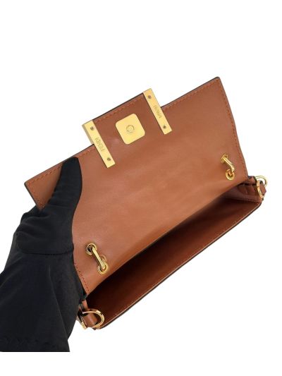 Fendi Baguette Phone Pouch Shoulder Bag Brown Leather 8620C Brown 2523733