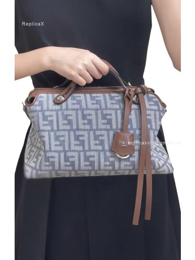 Fendi By The Way Medium Blue FF Denim Fabric Shoulder Crossbody Bag A8665BL Blue 2523594