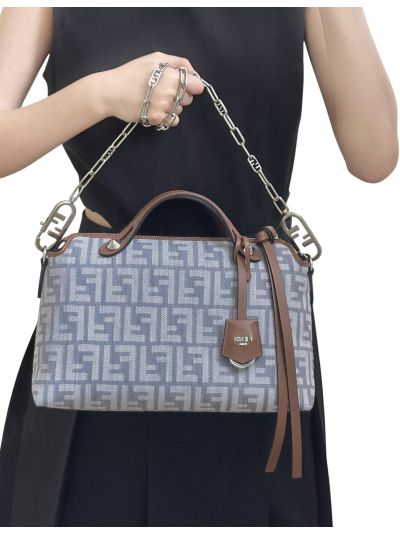 Fendi By The Way Medium Blue FF Denim Fabric Shoulder Crossbody Bag A8665BL Blue 2523594