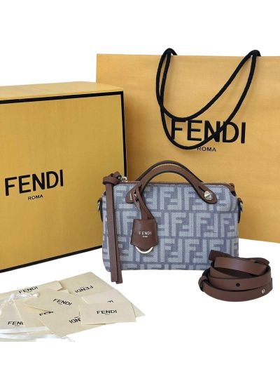 Fendi By The Way Mini Blue FF Denim Fabric Shoulder Crossbody Bag A8665Bs