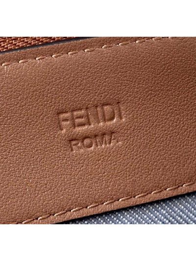 Fendi By The Way Mini Blue FF Denim Fabric Shoulder Crossbody Bag A8665Bs Blue 2523595