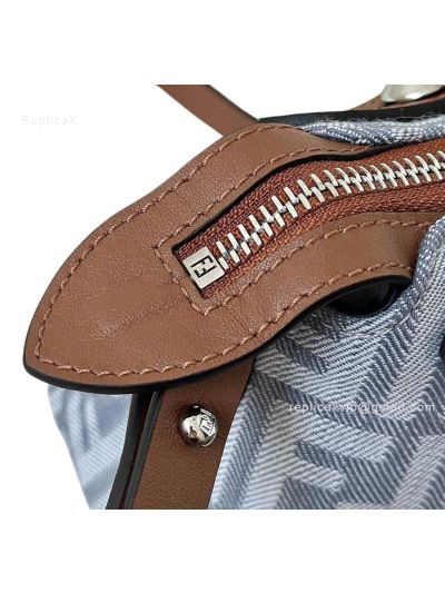 Fendi By The Way Mini Blue FF Denim Fabric Shoulder Crossbody Bag A8665Bs Blue 2523595