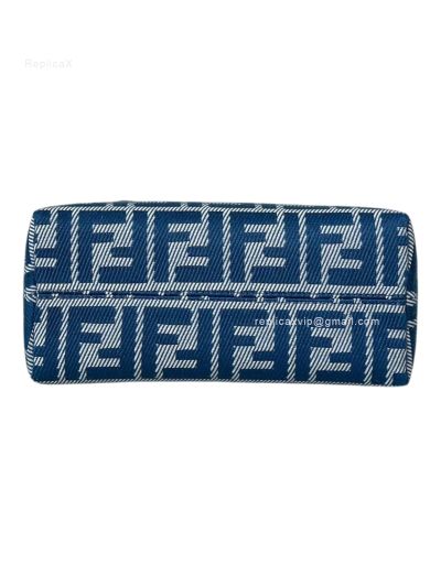 Fendi By The Way Mini Blue FF Denim Fabric Shoulder Crossbody Bag A8665Bs Blue 2523639