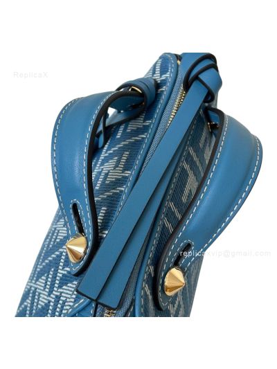 Fendi By The Way Mini Blue FF Denim Fabric Shoulder Crossbody Bag A8665Bs Blue 2523639