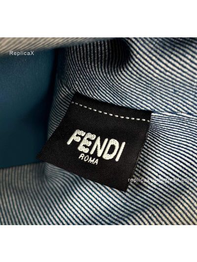 Fendi By The Way Mini Blue FF Denim Fabric Shoulder Crossbody Bag A8665Bs Blue 2523639