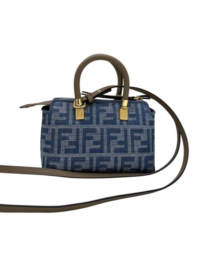 Fendi By The Way Mini Light Blue FF Denim Fabric Shoulder Crossbody Bag A8570