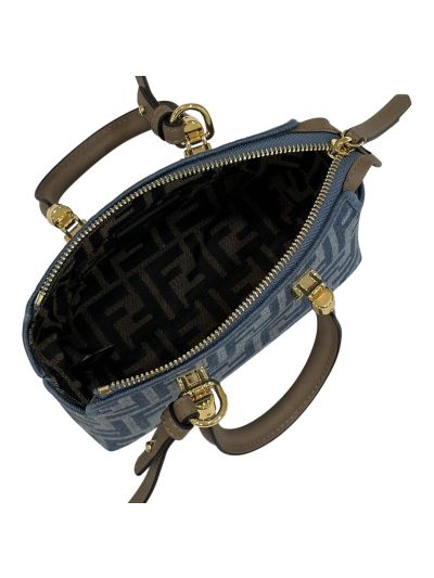 Fendi By The Way Mini Light Blue FF Denim Fabric Shoulder Crossbody Bag A8570 Blue 2523791