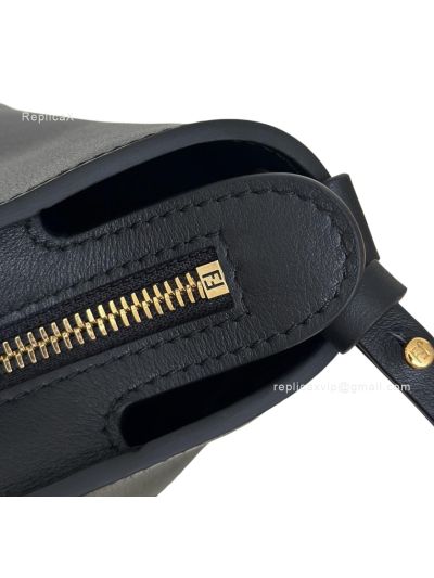 Fendi Eyes Roll Mini Lunar New Year Black Leather Shopper Tote Bag A8675 Black 2523678