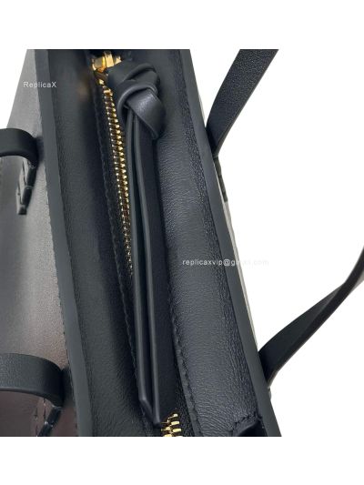 Fendi Eyes Roll Mini Lunar New Year Black Leather Shopper Tote Bag A8675 Black 2523678