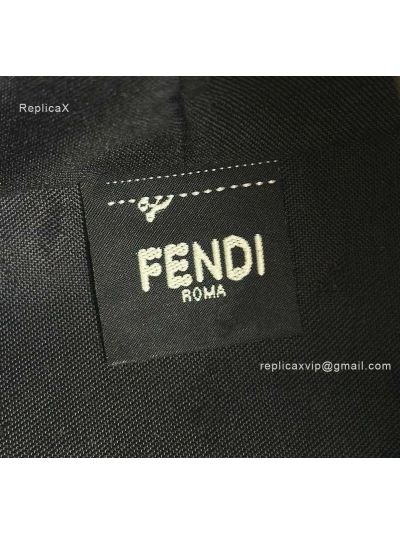 Fendi Eyes Roll Mini Lunar New Year Black Leather Shopper Tote Bag A8675 Black 2523678