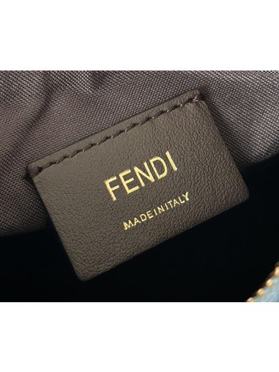 Fendi Fendigraphy Mini Shoulder Crossbody Bag Blue FF Jacquard Canvas 80155A Blue 2523640