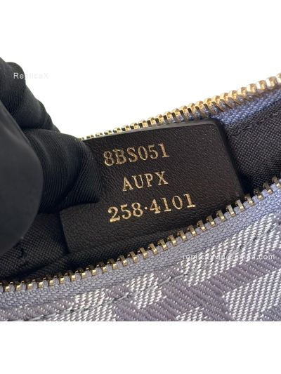 Fendi Fendigraphy Mini Shoulder Crossbody Bag Blue FF Jacquard Canvas 8657D Blue 2523559