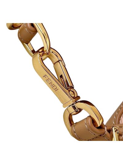 Fendi Fendigraphy Mini Shoulder Crossbody Bag Brown Leather 80155A Brown 2523666