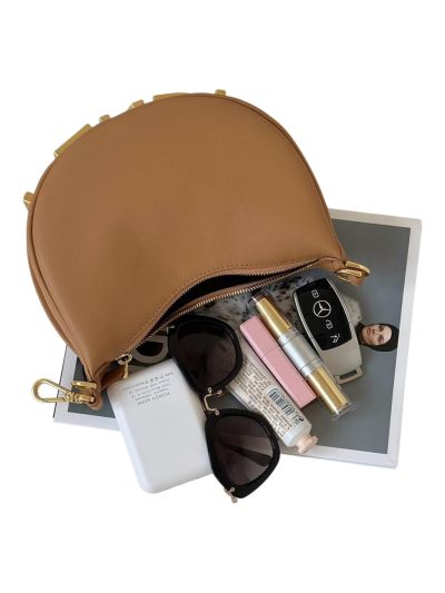 Fendi Fendigraphy Mini Shoulder Crossbody Bag Brown Leather 80155A Brown 2523666