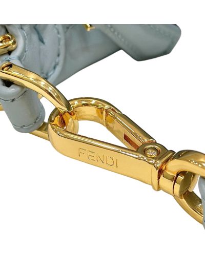 Fendi Fendigraphy Mini Shoulder Crossbody Bag Light Blue Leather 80155A Blue 2523665